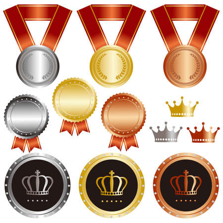 gold silver bronze rank setのイラスト素材