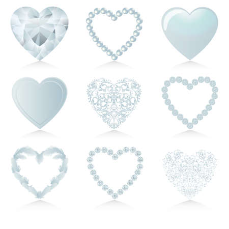 blue heart setのイラスト素材