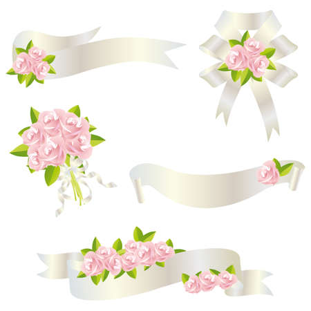 rose ribbonのイラスト素材