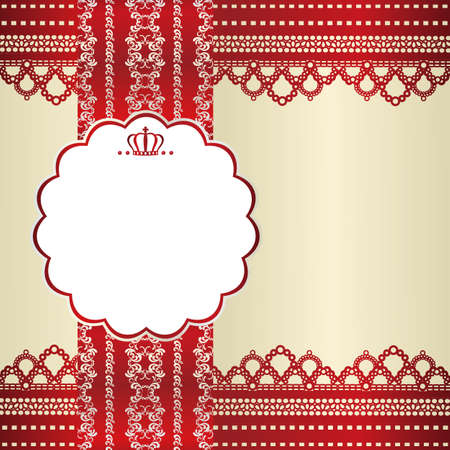 red lace cardのイラスト素材