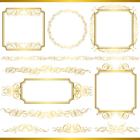 gold frameのイラスト素材