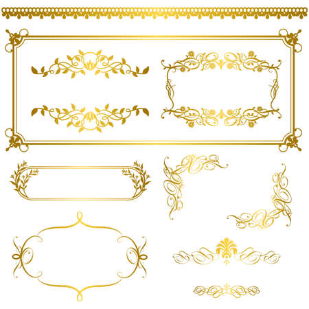 gold frameのイラスト素材