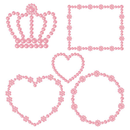 frame of white pearlのイラスト素材