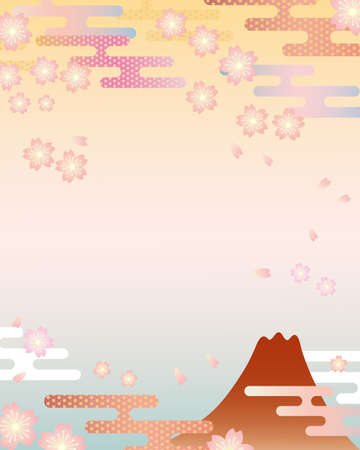 japanese flower backgroundのイラスト素材