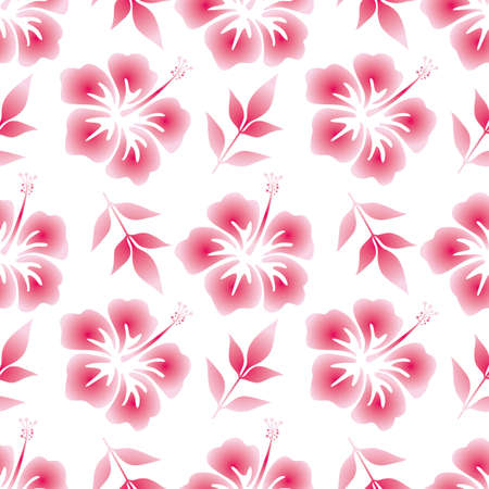 hibiscus seamless backgroundのイラスト素材