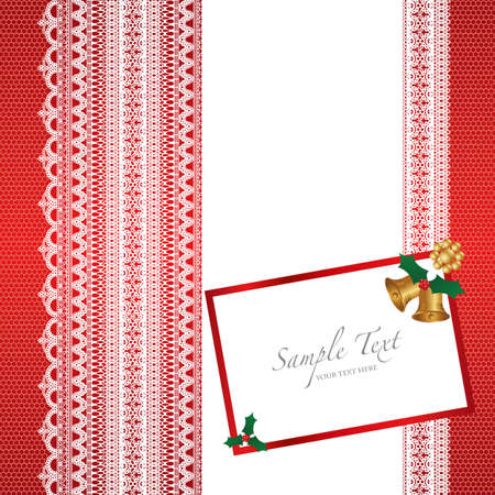 lace card with christmas bellのイラスト素材