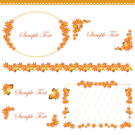maple frame setのイラスト素材