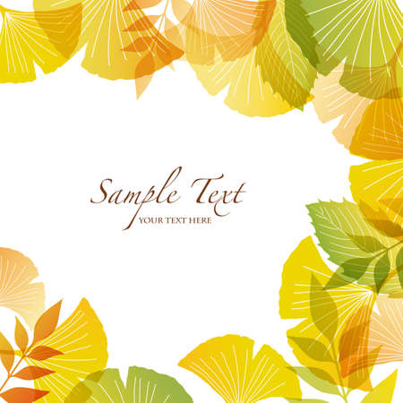 autumn background with ginkgoのイラスト素材