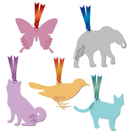 animal tag setのイラスト素材