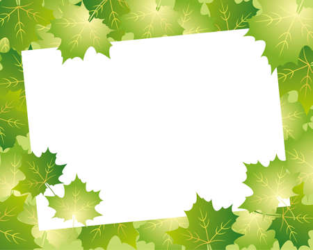 green leaves frameのイラスト素材