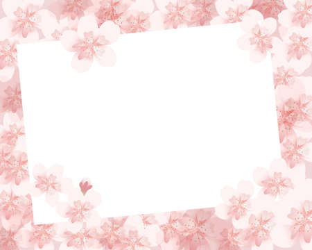 cherry blossom flowers frame のイラスト素材
