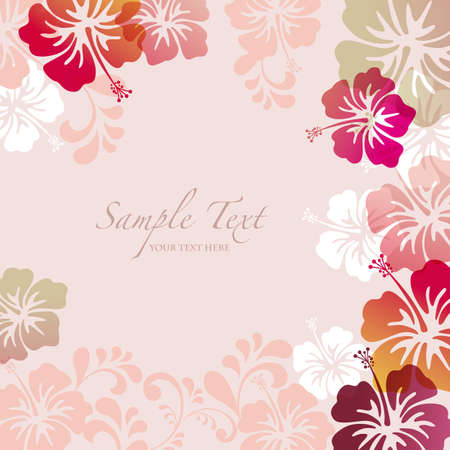 hibiscus backgroundのイラスト素材