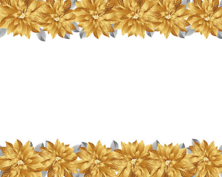 gold poinsettia backgroundのイラスト素材