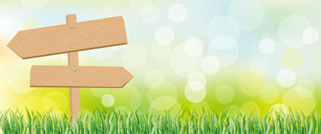 signboard and green backgroundのイラスト素材