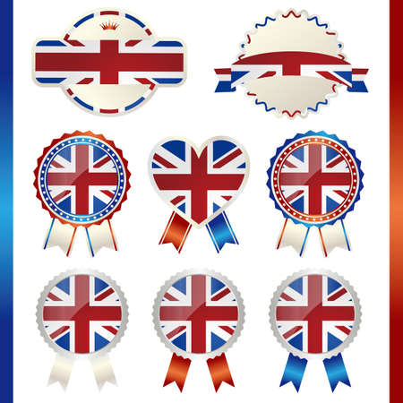 united kingdom union jack emblem setのイラスト素材