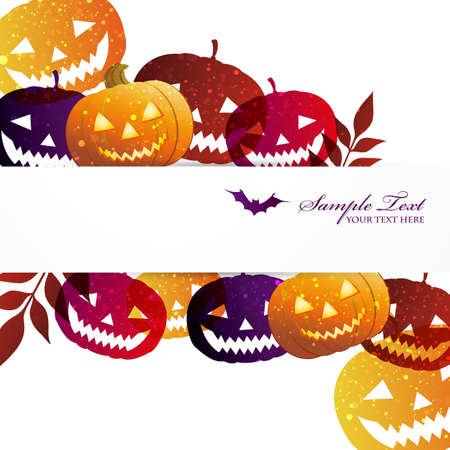 Halloween pumpkins backgroundのイラスト素材