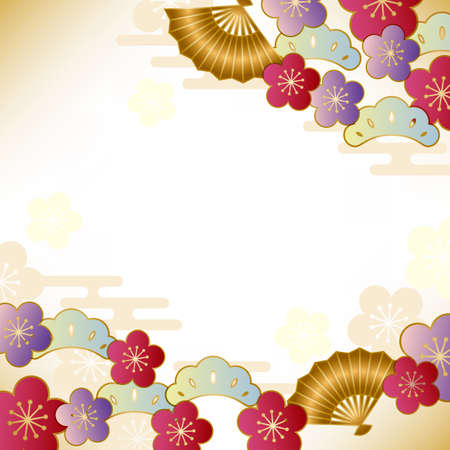 japanese auspicious motifのイラスト素材
