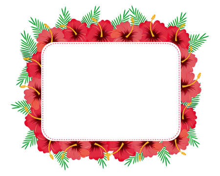 hibiscus frameのイラスト素材