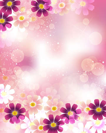 cosmoses backgroundのイラスト素材