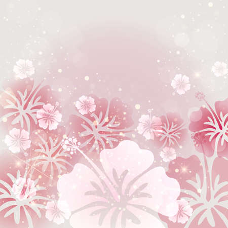 background of hibiscusesのイラスト素材