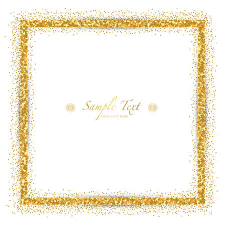 vector frame of golden glitterのイラスト素材
