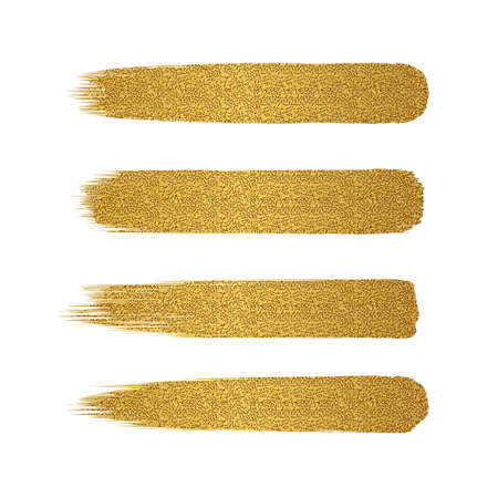 Set of golden glitter brushのイラスト素材