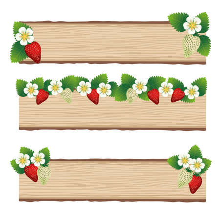 background decoration set of strawberryのイラスト素材