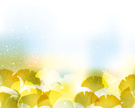 Ginkgo leaves and light and blur backgroundのイラスト素材