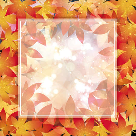 Maple leaf illustration frame backgroundのイラスト素材