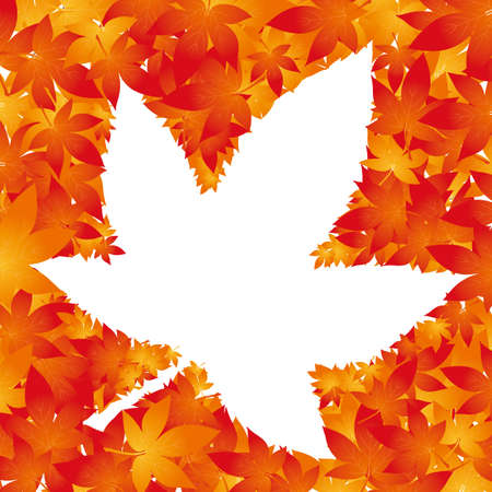 Maple leaf illustration frame backgroundのイラスト素材