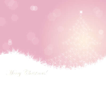 Shining Christmas tree silhouette illustrationのイラスト素材