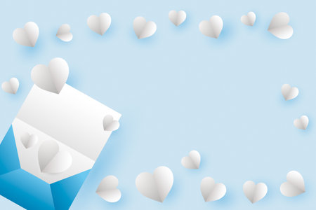 Background with envelope and heart craftsのイラスト素材