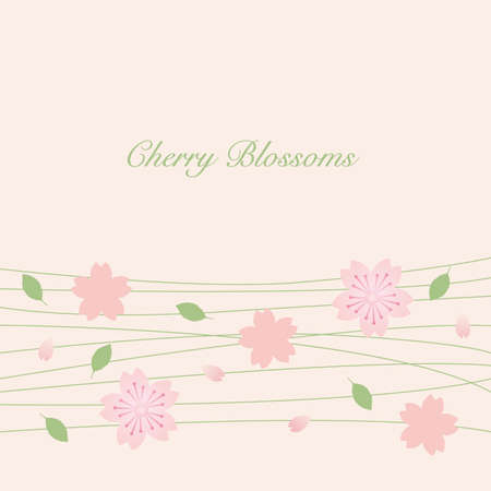 background of cherry blossom silhouetteのイラスト素材