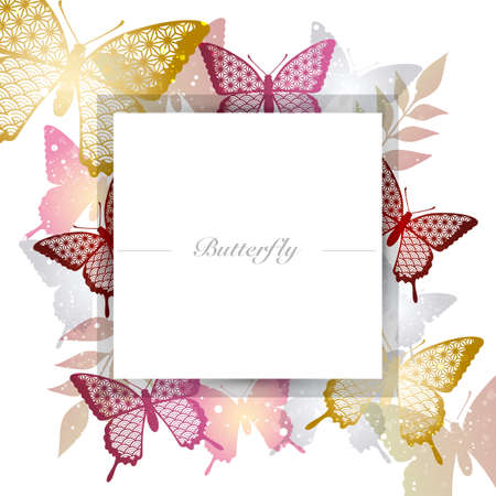 background of butterfly silhouette illustrationのイラスト素材