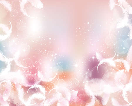 Gradation and blur background with feathersのイラスト素材