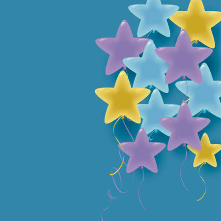 background of star-shaped balloons illustrationのイラスト素材