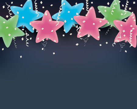 background of star-shaped balloons illustrationのイラスト素材