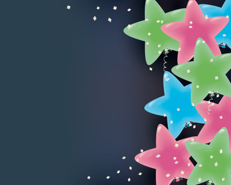 background of star-shaped balloons illustrationのイラスト素材
