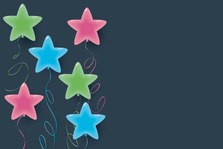 background of star-shaped balloons illustrationのイラスト素材