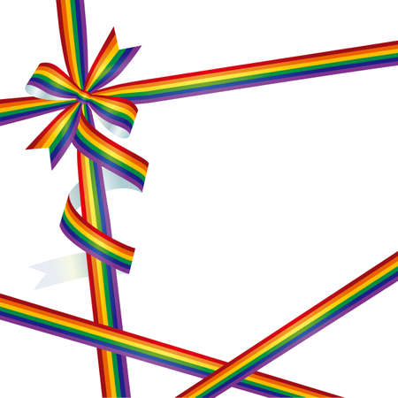 LGBT 6 colors Rainbow color ribbon backgroundのイラスト素材