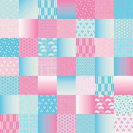 background of Japanese traditional patternのイラスト素材