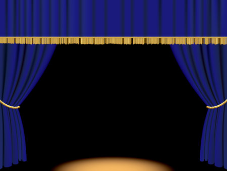 background of blue curtain and stageのイラスト素材