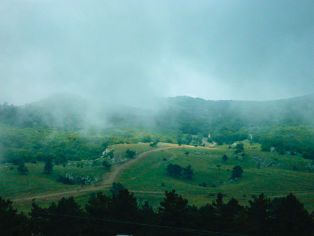 Beautiflul valley in the mountainの写真素材