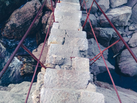 Stair of a cliffの写真素材