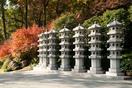 Garden in the Ancient Pagoda at Hangzhouの写真素材