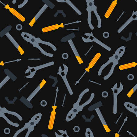 Seamless vector pattern with different work toolsのイラスト素材