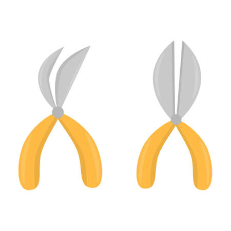 Two garden scissors. Cutter vector illustration. Isolated on white background.のイラスト素材
