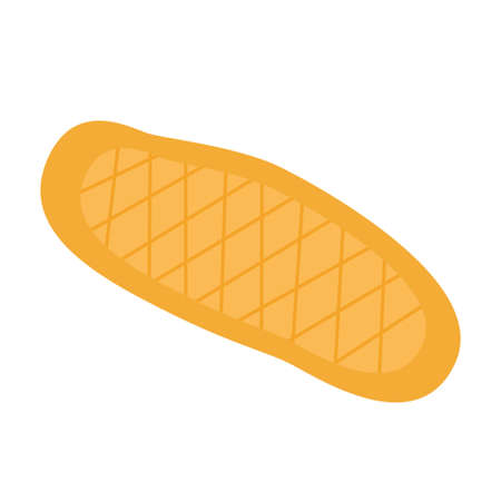 Traditional Turkish Ramadan Pide. Vector flat illustration. Isolated on a white background.のイラスト素材