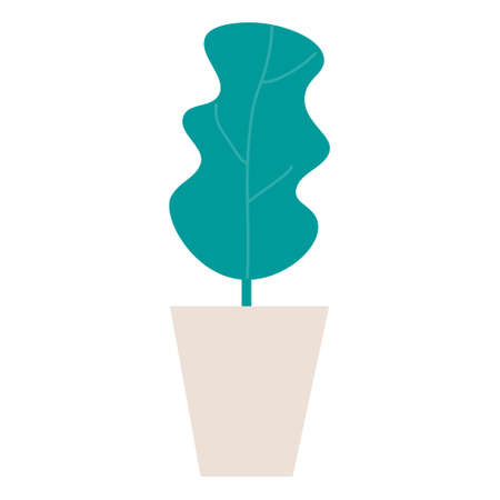 Plant in pot domestic life element. Flat vector illustration. isolated on a white backgroundのイラスト素材