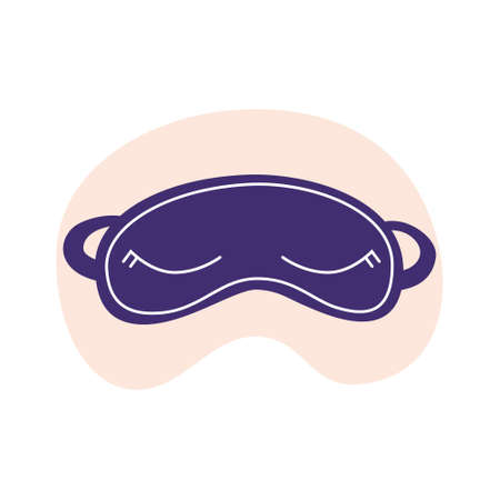 Purple sleeping mask. Flat vector illustration in trendy colors, isolated on a white background.のイラスト素材